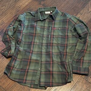 Fjallraven Olive and Burgundy Check Shirt